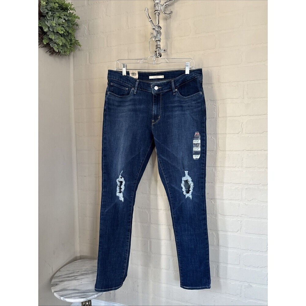 Levi's 711 Skinny Jeans NWT Size 14 (W32 L30) Dark Wash Mid Rise Stretch